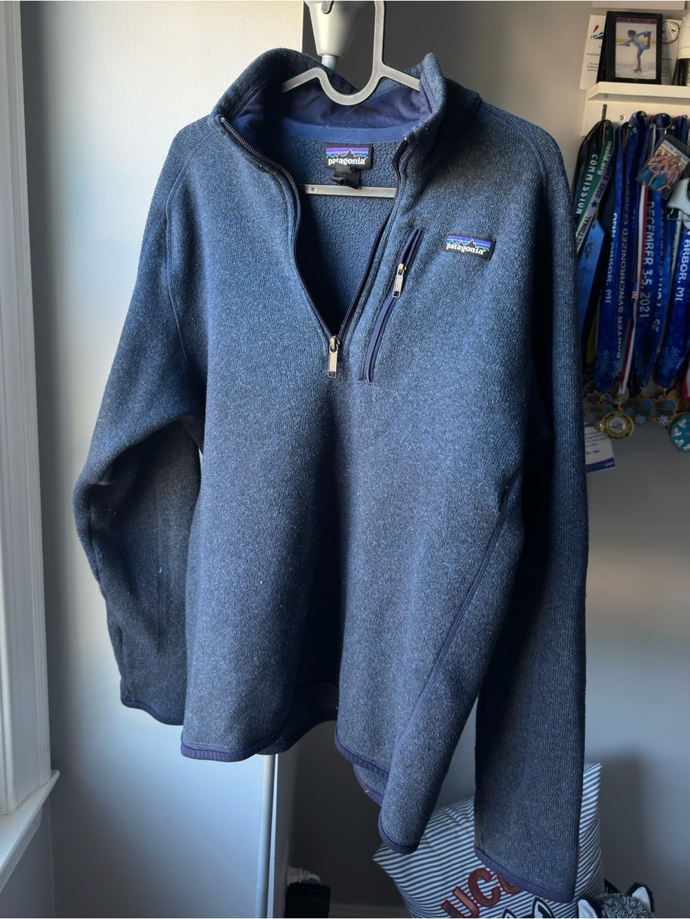 Patagonia Navy Blue Quarter-Zip Fleece Pullover